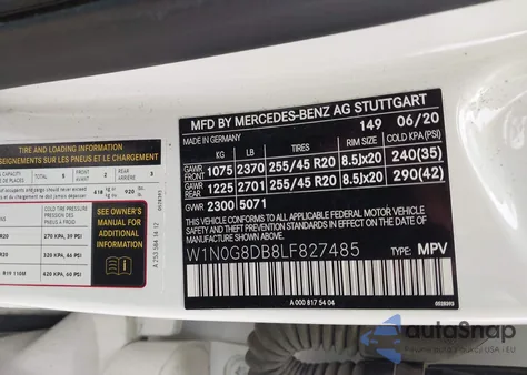 2020 Mercedes-Benz Glc 300 z USA, uszkodzony, nr VIN W1N0G8DB8LF827485